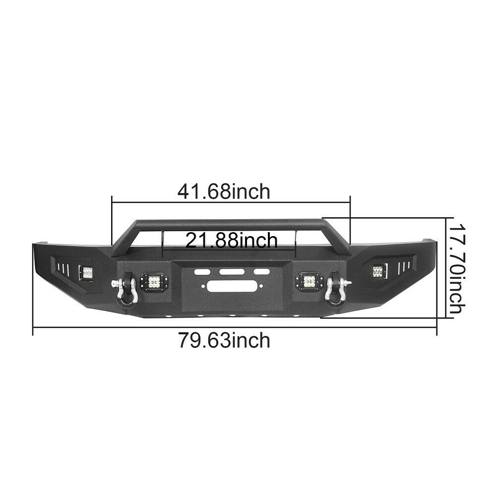 Texture Steel Front+Rear Bumper w/ LED Floodlights Toyota Tundra 2007-2013