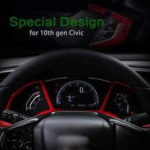 Load image into Gallery viewer, Red Inner Dashboard Panel Trim Cover 2016+ Honda Civic 10th Gen