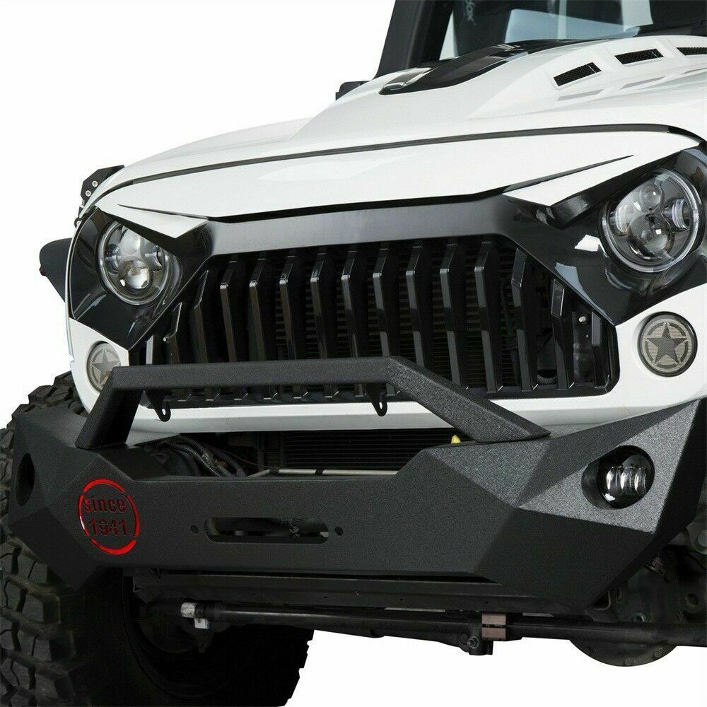 Rock Crawler Steel Front Bumper w/ Winch Plate Jeep Wrangler JK 2007-2018