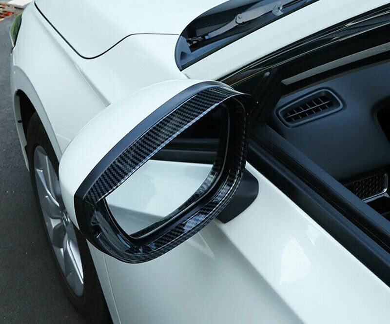Carbon Style Rear View Mirror Rain Eyebrow Cover Trim 2022 2023 Honda Civic