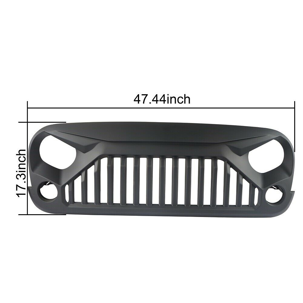 Bull Bar Front Bumper & Angry Black Bird Front Grille Jeep Wrangler JK 2007-2018