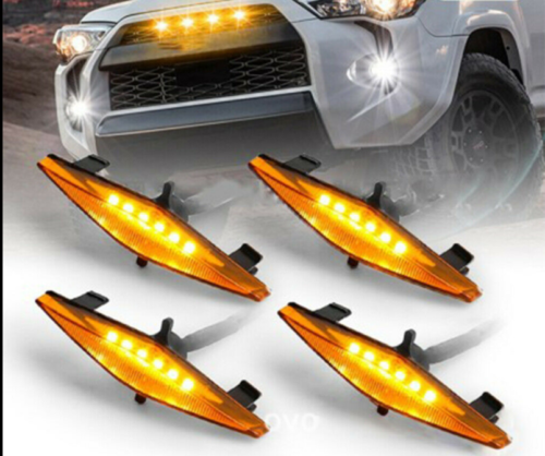 4pcs Front Grille Led Amber Lights 2014-2021 Toyota 4Runner TRD Pro