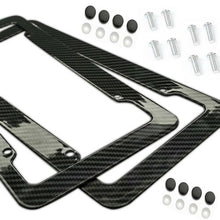 Load image into Gallery viewer, Carbon Fiber Style License Plate Frames Front &amp; Rear 2pc Set