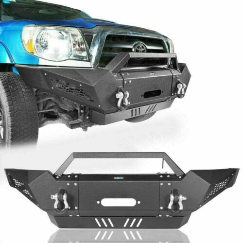 Front + Rear Bumper w/ Winch Plate & LED Lights Toyota Tacoma Pickup 2005-2015