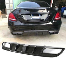Load image into Gallery viewer, V2 Style Carbon Fiber Rear Bumper Diffuser 2015+ Mercedes Benz W205 C250 C300 C43 C63