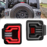 CS Style LED Tail Lights Sequential Signal Smoked Pair 2018-2022 Jeep Wrangler JL/JLU