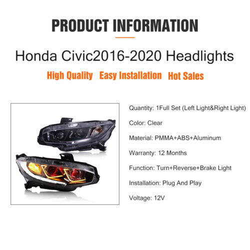 CS Style LED Projector Headlights 2016+ Honda Civic