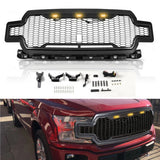 Front Bumper Mesh Raptor Style Grill + LED DRL Lights 2018-20 Ford F150