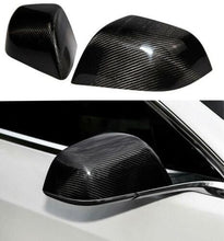 Load image into Gallery viewer, Carbon Fiber Side Mirror Cover Caps 2Pcs 2017-2021 Tesla Model 3