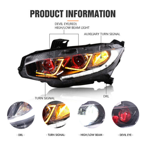 CS Style LED Projector Headlights 2016+ Honda Civic