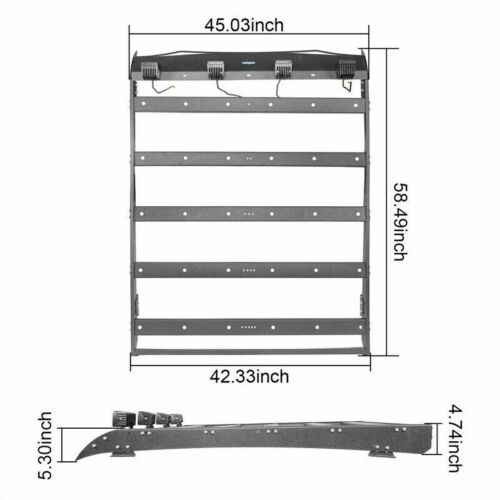 Black Steel Roof Cargo Rack+ Bed Cross Bar Combo Toyota Tacoma 2005-2022