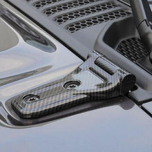 Load image into Gallery viewer, Carbon Style Engine Hood Hinge Cover Trim 2018+ Jeep Wrangler JL