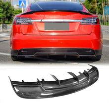 Load image into Gallery viewer, V Style Carbon Fiber Rear Bumper Lip Diffuser Spoiler For 2012+ Tesla Model S 60D P85