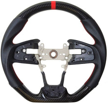 Load image into Gallery viewer, Black Leather Carbon Fiber Steering Wheel 2016+ Honda Civic